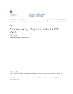 Art and Advocacy: Mary Alice Evatt in the 1930s