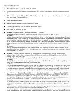 Homemade Fly Spray recipes &bull; equal amounts of each: 1/3 water 1/3