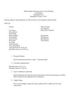 September 18, 2015 Board of Director Face to Face