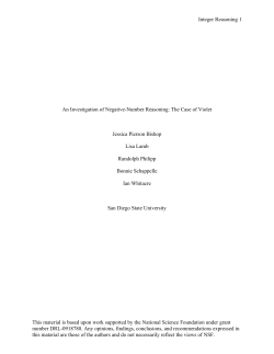 AERA2011 An Investigation of Negative-Number