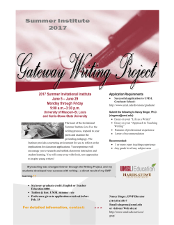 2017 Summer Institute Applications Open