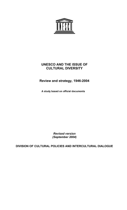 UNESCO and the issue of Cultural Diversity