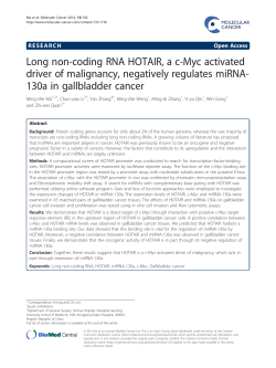 Long non-coding RNA HOTAIR, a c-Myc