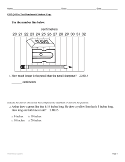 Use the number line below. 1. How much longer is the pencil than