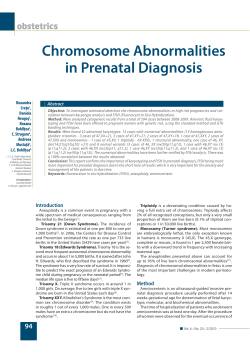 Chromosome Abnormalities in Prenatal Diagnosis