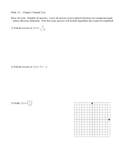 Math 111 &ndash; Chapter 5 Sample Test Show all work. Simplify all
