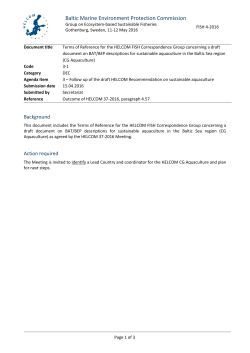 3-1 Terms of Reference for HELCOM CG Aquaculture