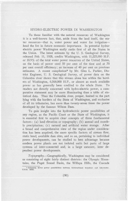 HYDRO-ELECTRIC POWER IN WASHINGTON To those familiar