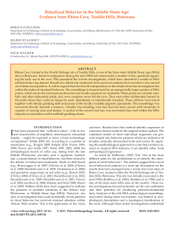 Ritualized Behavior in the Middle Stone Age: Evidence from