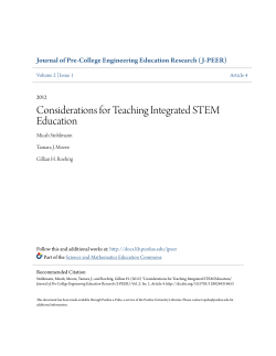 Considerations for Teaching Integrated STEM Education