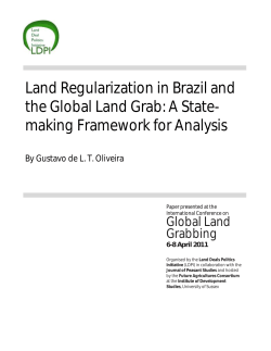 Land Regularization in Brazil and the Global Land Grab: A State