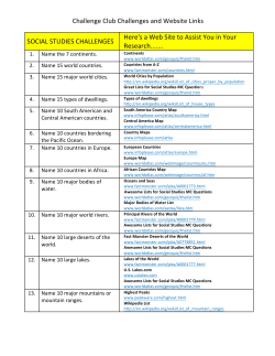 Challenge Club Challenges and Website Links SOCIAL STUDIES