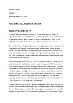AGLE 121 Essay - Assignment: First draft
