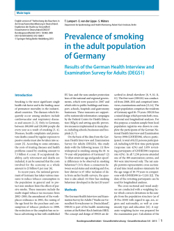 Prevalence of smoking in the adult population of Germany