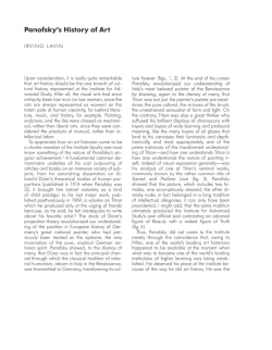 Panofsky`s History of Art - Institute for Advanced Study