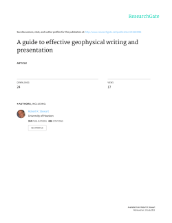 Guide to Writing Geophyscial Presentations by R. R. Stewart