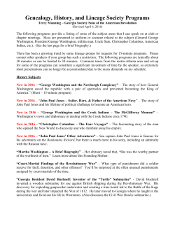 Genealogy, History, and Lineage Society Programs