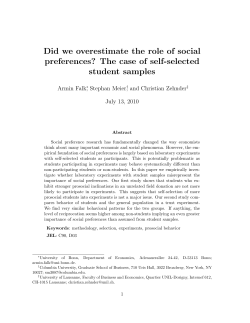 Did we overestimate the role of social preferences? The case of self