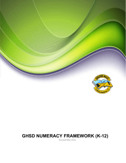 Numeracy Framework - Golden Hills School Division No. 75
