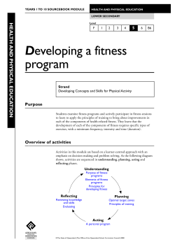 Developing a fitness program