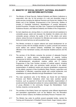 21. ministry of social security, national solidarity and reform institutions