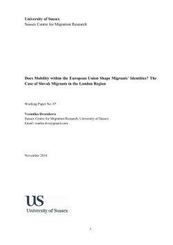Does Mobility within the European Union Shape Migrants` Identities?