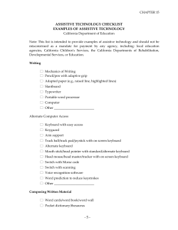 ASSISTIVE TECHNOLOGY CHECKLIST