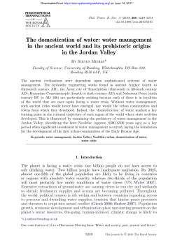 The domestication of water: water management in the ancient world