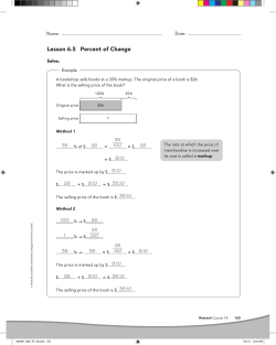Lesson 6.5 Percent of Change