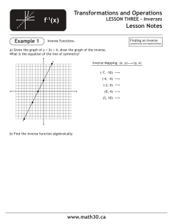 Math 30-1: Inverses