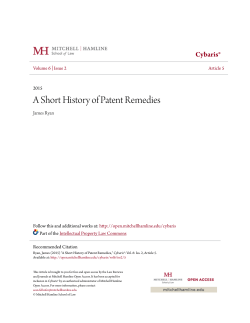 A Short History of Patent Remedies