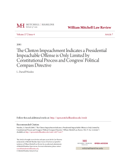 The Clinton Impeachment Indicates a Presidential Impeachable