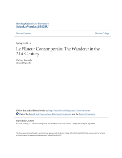 Le Flâneur Contemporain: The Wanderer in the 21st Century