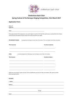 Cheltenham Bach Choir Spring Festival of the Baroque Singing