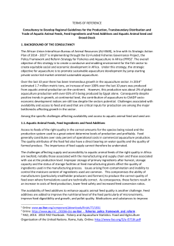 Terms of Reference - Consultancy to Develop Regional Guidelines