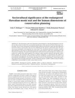 Sociocultural significance of the endangered Hawaiian monk seal