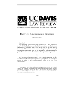 The First Amendment`s Firstness