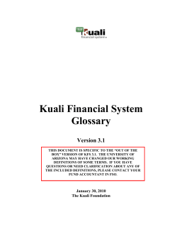 KFS Glossary - Financial Services Office