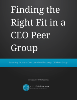 CEO Peer Group White Paper