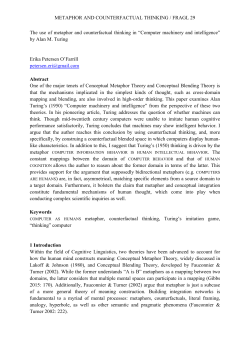 METAPHOR AND COUNTERFACTUAL THINKING / FRAGL 29 The