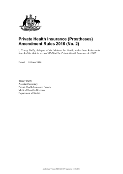 Private Health Insurance (Prostheses) Amendment Rules 2016 (No. 2)