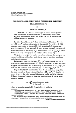 (1) f(z) = ft--- da(d) - American Mathematical Society
