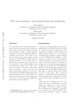 DNA nano-mechanics: how proteins deform the double helix