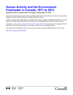 Human Activity and the Environment: Freshwater in Canada, 1971 to