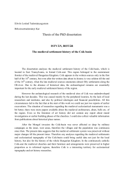 Thesis of the PhD dissertation
