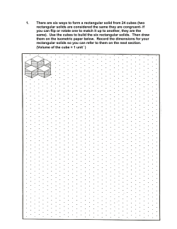 1. There are six ways to form a rectangular solid from 24 cubes (two