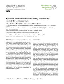 A practical approach to lake water density from electrical