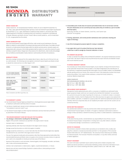distributor`s warranty - Honda Engines