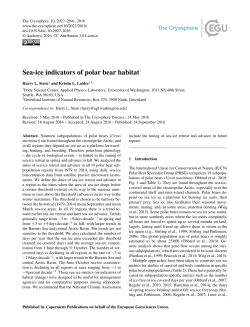 Sea-ice indicators of polar bear habitat