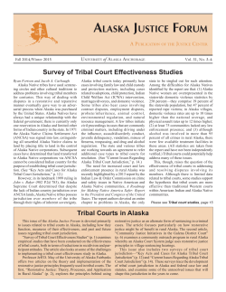 Survey of Tribal Court Effectiveness Studies